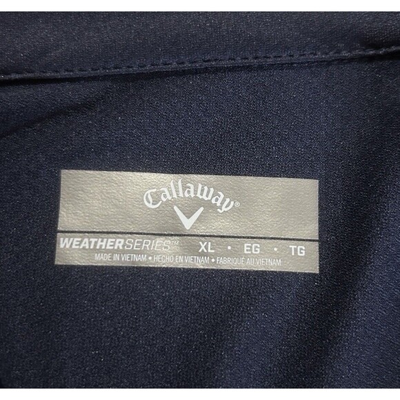 Callaway Men’s Lightweight 1/4 Zip Pullover. Weather Series. Long Sleeve. Navy. - Picture 5 of 13